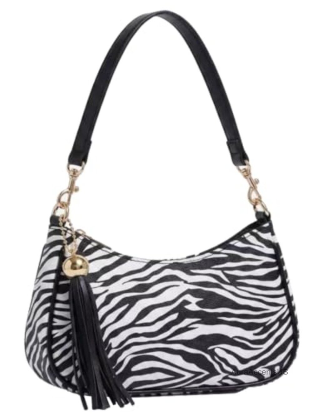 Faux Fur Cow Print Shoulder Bag Top Handle Retro Y2K Handbag